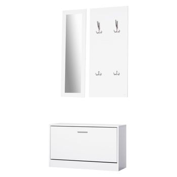 Muebles pasillo set 80x27x46,5 cm blanco