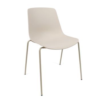 Silla En Polipropileno Y Metal - Asiento De Diseño Ideal Para Comedor Y Cocina - 55 X 82 X 51 Cm - Color Beige