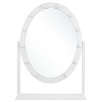 espejo de tocador con led blanco ovalado 50 x 60 cm hollywood bombillas iluminadas tocador rostrenen