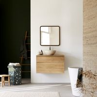 mueble para lavabo de roble macizo de 80 cm