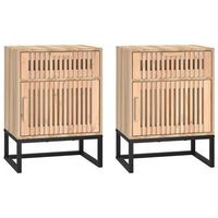 mesitas noche 2 uds hierro y madera contrachapada 40x30x555 cm vidaxl