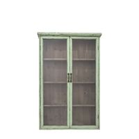 vitrina de madera verde
