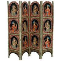 paraban de madera multicolor pintado a mano 47x10x183cm