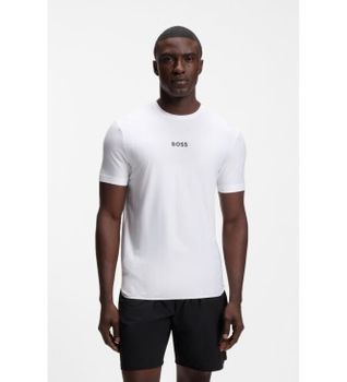 BOSS para hombre. 50559199 Active Camiseta slim fit blanco (M), Casual, Algodón, Manga corta