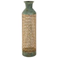 wonderlust deco - jarron de metal azul 18x18x695 azul 18x18x695h cm