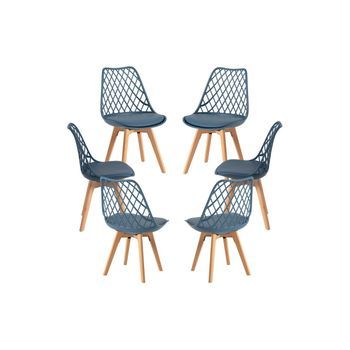 Pack 6 Sillas Mima De Polipropileno 82*49*43 Cm - Azul Petróleo