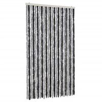 cortina antimoscas chenilla gris y negro 100x230 cm vidaxl