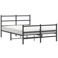 cama matrimonial  cama para adultos  estructura de cama con cabecero y estribo metal negro 140x190cm