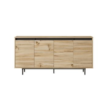 Aparador luvio con 4 puertas - patas de metal 160 cm negro