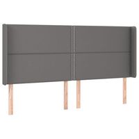 cabecero cama mueble de dormitorio con led cuero sintetico 183 x 16 x 118128 cm gris m020000269