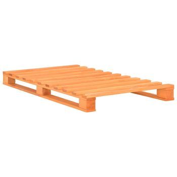 Cama Individual | Cama Para Adultos | Estructura De Cama De Palets Madera Maciza Pino Marrón 90x200cm