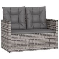 banco de jardin  banco de exterior  silla de jardin con cojines ratan sintetico gris 105 cm