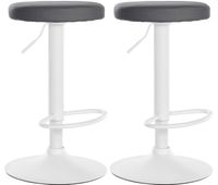set de 2 taburetes de bar ponte en polipiel simil cuero gris 385x385x60 cm