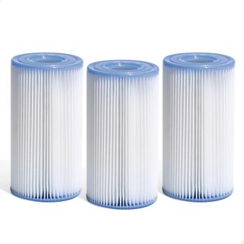 Pack de 3 Cartuchos de Filtro Tipo A o Tipo H para Depuradora de Piscina – Repuestos Compatibles con Bombas de Filtración – Fibra Plisada de Alta Densidad – Fácil Instalación y Limpieza – Mantiene el