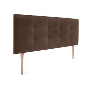 Cabecero De Tela Aqualine Capitoné 135x115cm Con Patas Camas 120/135 - Marrón