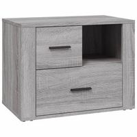 mesita de noche  armario de noche  mesa de noche madera contrachapada gris sonoma 60x36x45 cm