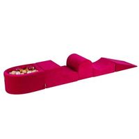meowbaby parque infantil de espuma con piscina de bolas magenta  perla burdeosoroperla blancabeige 100 pcs