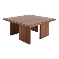 mesa de centro baja y cuadrada nogal