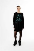 minivestido de punto con bordado de lentejuelas black