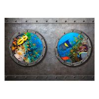 papel pintado 3d - ventana al mundo submarino 250x175 cm