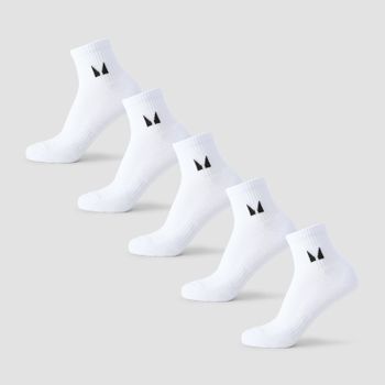 Calcetines tobilleros unisex de MP (paquete de 5) - Blanco - UK 9-11
