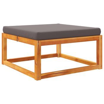 Taburete De Jardín Con Cojín Madera Maciza Acacia 65x65x29 Cm Vidaxl