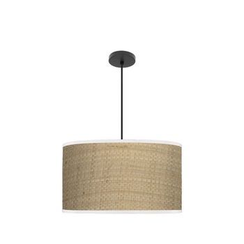 Lampara Colgante Negro/canizo Claro Negro Canizo Claro Metal / Textil 3xe27 Textil, Metal Iluminashop 50.00*50.00*35.00cm Negro, Canizo Claro