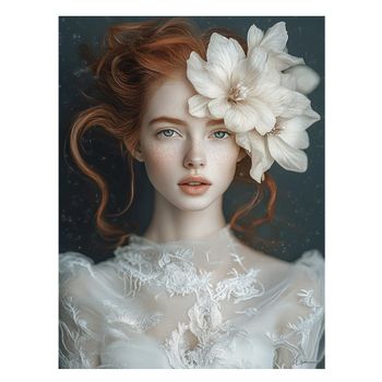 Cuadro mujer con flores alu dibond 15x20
