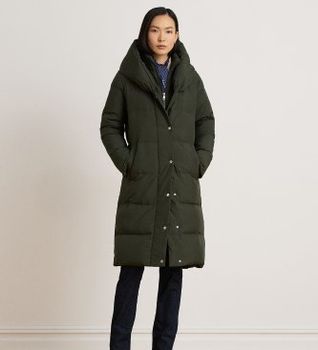 Lauren Ralph Lauren para mujer. 297P23473004 Abrigo oversize verde (XL), Casual, Nylon