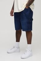 pantalon corto plus vaquero estilo carpintero azul