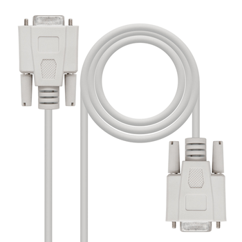Nanocable Cable Serie Modem, DB9 H-H, Beige, 1.8m