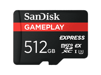 tarjeta micro sd - sandisk express gameplay 512gb hasta 880 mbs lectura u3 para nintendo switch 2 negro