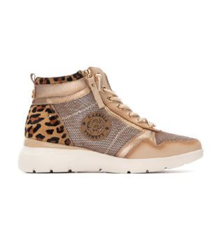 Carmela para mujer. 16251402-BEIGE Zapatillas de Piel 162514 marrón (37), 1 a 3cm, Cremallera, Casual