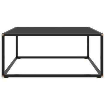 Mesa De Centro Negra Con Vidrio Negro 80x80x35 Cm