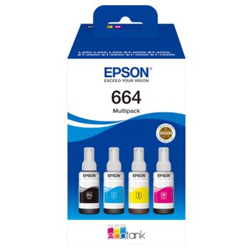 Original Multipack Epson EcoTank L455 Printer Ink Cartridges (4 Pack) -C13T664140
