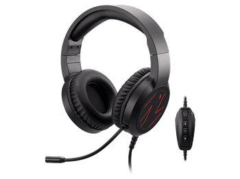 Auriculares gaming - Acer Nitro Headset 310, Con cable, Micrófono omnidireccional, Cancelación de ruido ENC, Virtual 7.1 Surround Sound, Negro