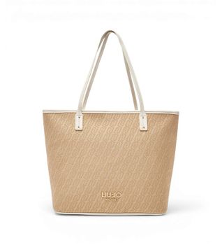 Liu Jo para mujer. AA6070-T378A Bolso tote de tejido jacquard beige (OSFA), Casual, Poliuretano