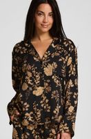 hunkemoller chaqueta de pijama woven print negro