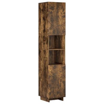 Armario De Baño Roble Ahumado 36.5 X 38 X 180 Cm Vidaxl