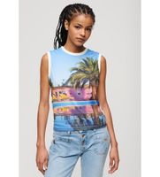 superdry para mujer w6011959a camiseta de tirantes con subestampado blanco l casual algodon sin mangas  tirantes