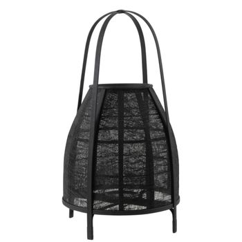 Lámpara de bambú negro 38.5x38.5x70 cm