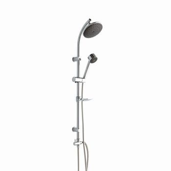 Colonna Doccia Con Soffione Fisso, Doccetta, Portasapone E Deviatore Cromata.