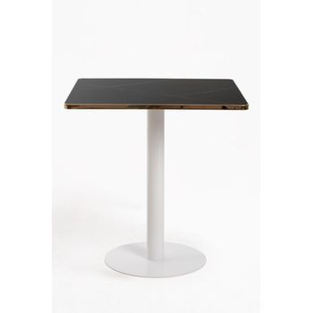 Mesa Firro Cuadrada 70cm Blanca De Acero Reforzado 74*70*70cm - Negro