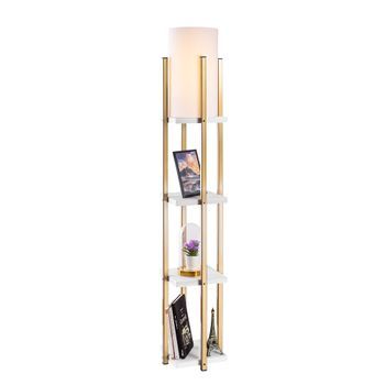 Lámpara De Pie 7119-white, Gold Oro Blanco Metal Diámetro 20x34 Cm