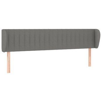 Cabecero Cama | Panel De Cabecera De Tela Gris Oscuro 163x23x78/88 Cm