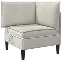 sofa esquinero con almacenamiento crema terciopelo vidaxl