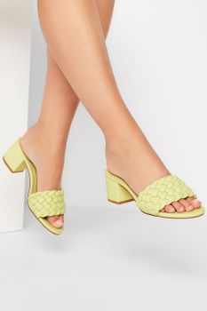 Limited Collection Mule Ancha Trenzada Verde Limón