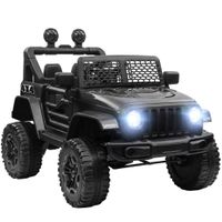 homcom coche electrico para ninos de 3 anos vehiculo todoterreno de bateria 12v con control remoto 100x65x72 cm negro