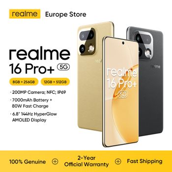 realme 16 Pro Plus 5G Smartphone 6.8'', Batería de 7000mAh, NFC, Cámara de 200MP con OIS, IP69, Carga Rápida de 80W, Doble SIM, Pantalla AMOLED Curva de 144Hz, Next AI