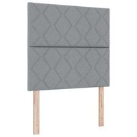 cama box spring led con cabecera gris claro 120 x 190 cm tela vidaxl